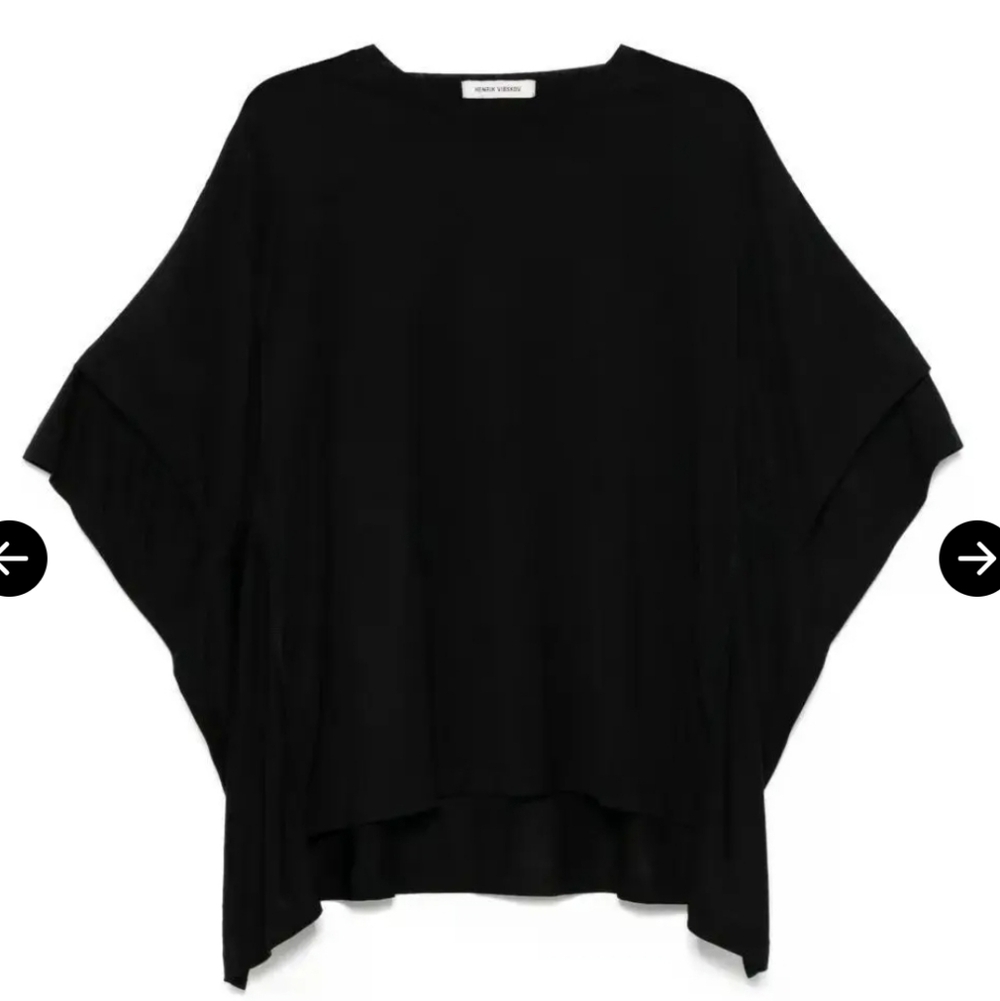 Henrik Vibskov Knuckle Tee Black Flowy Top (S) - Picture 2 of 12